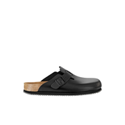 Birkenstock Boston Leather Black Supergrip Clogs