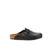 Birkenstock Boston Leather Vintage Wood Black Clogs