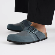 Birkenstock Boston Nova Nubuck Leather/Textile Basalt Grey  Clogs