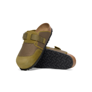 Birkenstock Boston Nova Nubuck Leather/Textile Pine Green Clogs