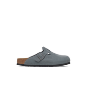 Birkenstock Boston Suede Leather Basalt Grey Soft Footbed Clogs