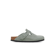 Birkenstock Boston Suede Leather Pure Sage Soft Footbed Clogs