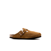 Birkenstock Boston Suede Leather Shearling Mink Clogs