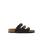 Birkenstock Florida Oiled Leather Black Soft Footbed Sandals