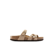 Birkenstock Franca Nubuck Leather Sandcastle Soft Footbed Sandals