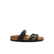 Birkenstock Franca Oiled Leather Black Pewter Buckle Sandals