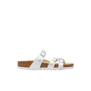Birkenstock Franca Shiny Embossed Birko-Flor White Sandals