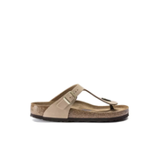 Birkenstock Gizeh Nubuck Leather Sandcastle Soft Footbed Sandals