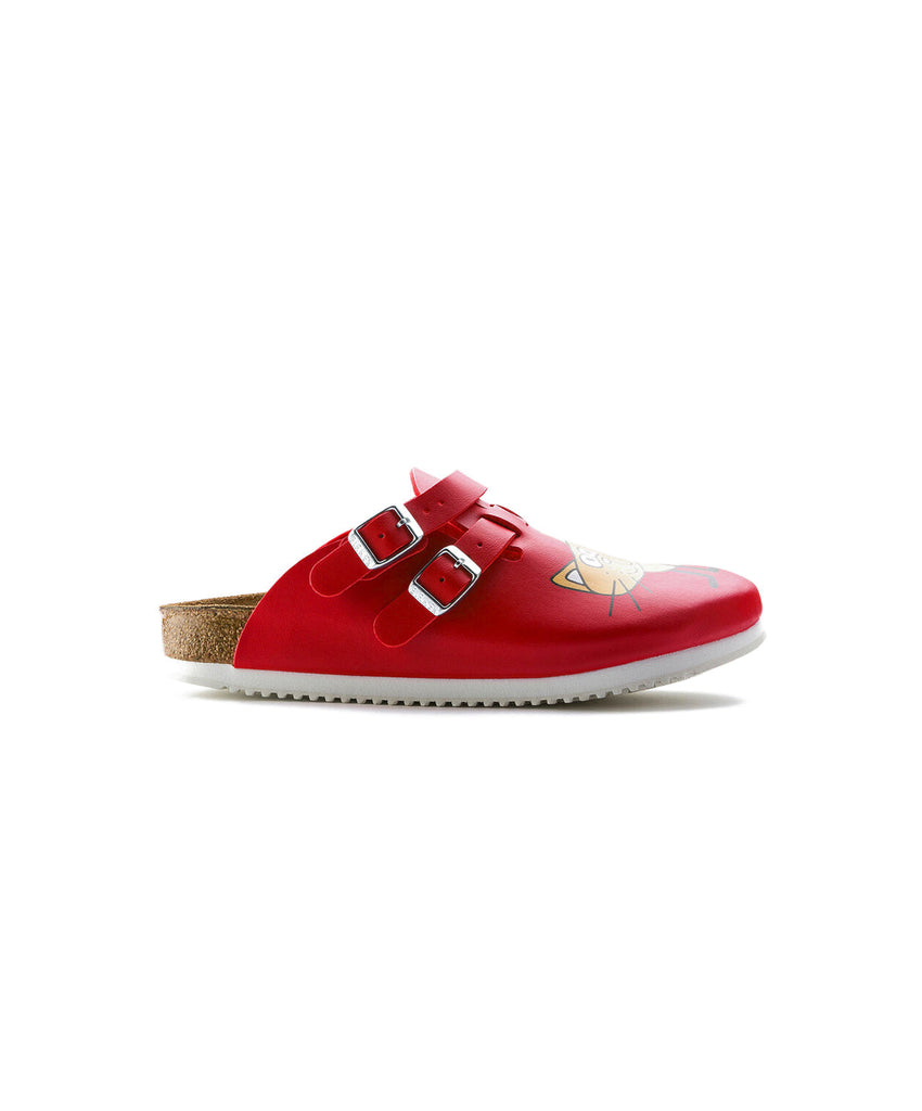 Birkenstock Birkis Kay Birko-Flor Cat Red Supergrip Clogs | Free Shipping â Bstore