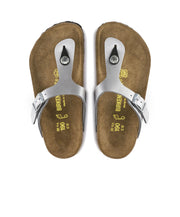Birkenstock Kids Gizeh Birko-Flor Electric Metallic Silver Sandals