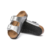 Birkenstock Kids Arizona Birko-Flor Electric Metallic Silver Sandals