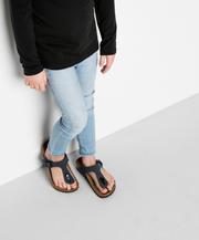 Adjustable Buckle Blue Sandal Cork Base supportive 