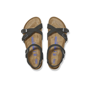 Birkenstock Kumba Nubuck Leather Black Soft Footbed Sandals