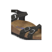 Birkenstock Kumba Nubuck Leather Black Soft Footbed Sandals