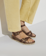 Traditional Womens Sandals Brown Ankle Strap Summer Supportive Comfortable Comfy 