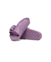 Madrid Birkenstock slide sandal mauve purple big buckle