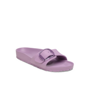 Madrid Birkenstock slide sandal mauve purple big buckle
