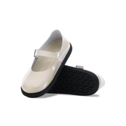 Birkenstock Mantova Droplet Buckle High Shine Natural/Patent Leather Oyster Shoes