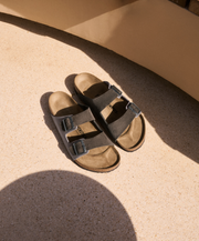 Mens Traditional Summer Sandal Birkenstock Adjustable Oiled Suede Cork Base Supportive Active Outdoor