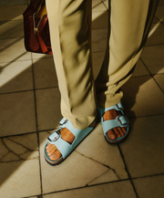 Stylish Shining Leather Sandal Birkenstock Cork Base Supportive Footbed Comfort