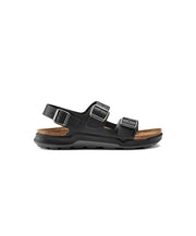 Birkenstock Milano Cross Town Oiled Leather Black Sandals