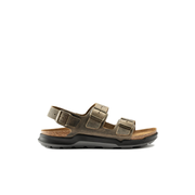 Birkenstock Milano Cross Town Oiled Leather Faded Khaki Mens Sandals