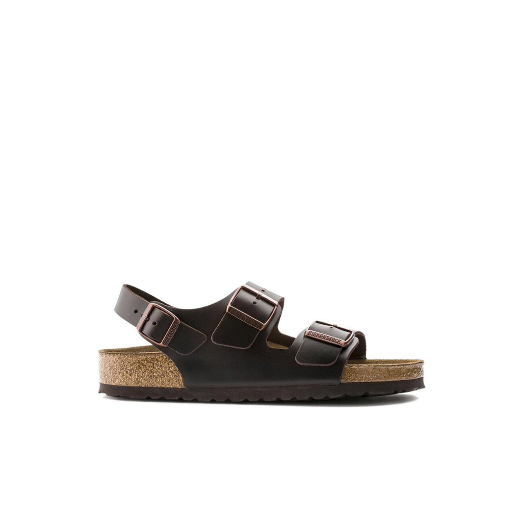 Birkenstock Milano Leather Dark Brown Sandals | Free 