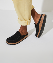 Mens Suede Dark Boat Clog Birkenstock Supportive comfortable Cork Base 