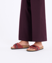 Birkenstock Womens Supportive Classic Traditional Slides Buckled Red Pink Sandal