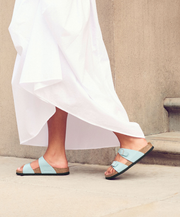 Womens Green Teal Sandal Supportive Cork Base Birkenstock