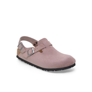 Birkenstock Tokio Suede Leather Faded Purple Clogs
