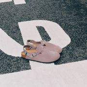Birkenstock Tokio Suede Leather Faded Purple Clogs