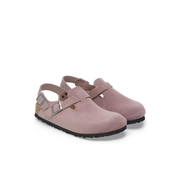 Birkenstock Tokio Suede Leather Faded Purple Clogs