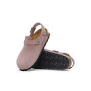Birkenstock Tokio Suede Leather Faded Purple Clogs