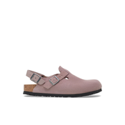 Birkenstock Tokio Suede Leather Faded Purple Clogs