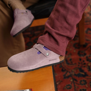Birkenstock Tokio Suede Leather Faded Purple Clogs