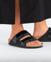 Birkenstock Supportive Velcro Hook and Loop Adjustable Black Strap sandal