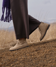 Birkenstock Modern Womens Taupe Suede Boots Laced Birkenstock