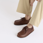 Birkenstock Utti Lace Leather Roast Grained Shoes