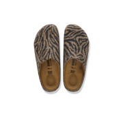 Birkenstock Zermatt Wool Felt Zebra Toffee Melange Clogs