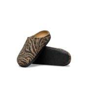 Birkenstock Zermatt Wool Felt Zebra Toffee Melange Clogs