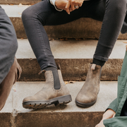 Unisex brown leather boots