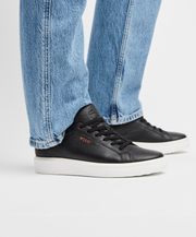 Black leather sneakers for men stylish