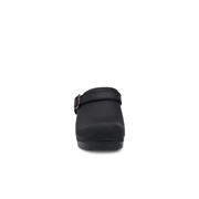 womens leather clogs black