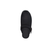 womens black leather clogs