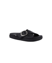 EMU Ebony Leather Slides Black
