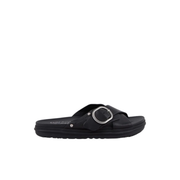 EMU Ebony Leather Slides Black
