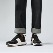 Fitflop F-Mode Flow Fabric Suede Leather Mens Sneaker Black/ Urban White