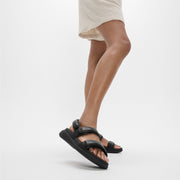 FitFlop F-Mode Go Adjustable Flatform Back Strap Sandal Black