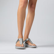 Fitflop Fino Glitterdust Metallic Toe Post Silver